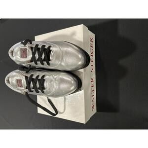 Women's Walter Steiger Silver Soft Leather US 6 Black Laces